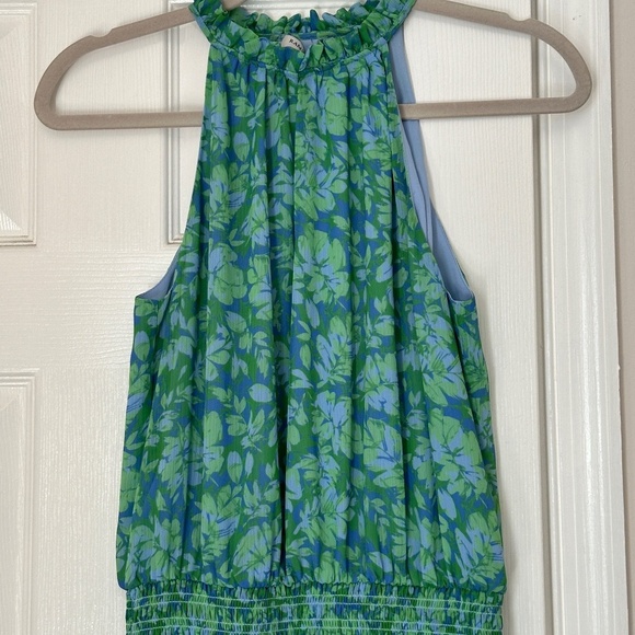 Women Ramy Brook Rylee Ruffle Style Mini Dress Halter Smocked Lined Size 00 - Picture 5 of 10